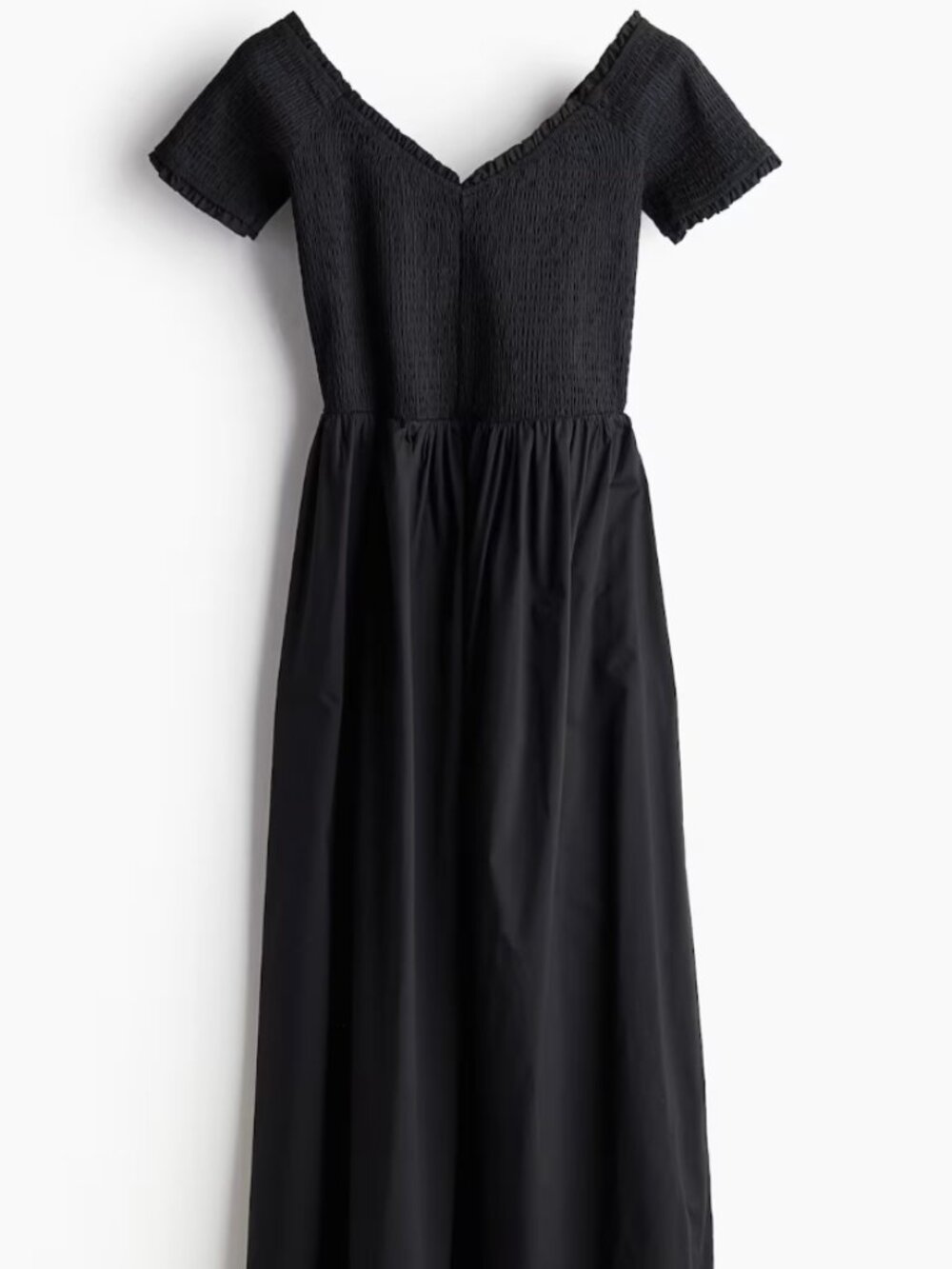 H&M Smocked off-the-shoulder dress black